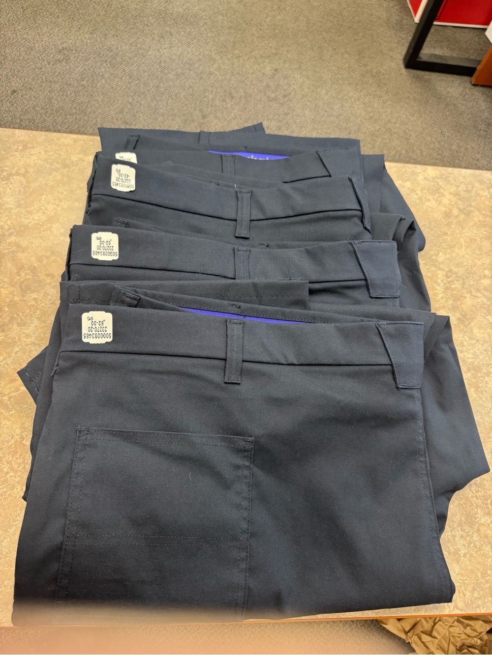 Men's Navy Cargo Pants - DurableWorkwear 52 waist 30 Length. All 4 for &40